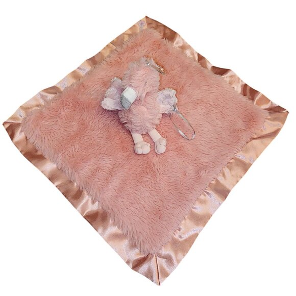 NWOT Cloud Island Pink Flamingo Lovey Blanky Security Blanket Fuzzy Girls Plush - Picture 1 of 6